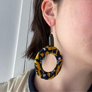 Ankara African Fabric Hoop Earrings